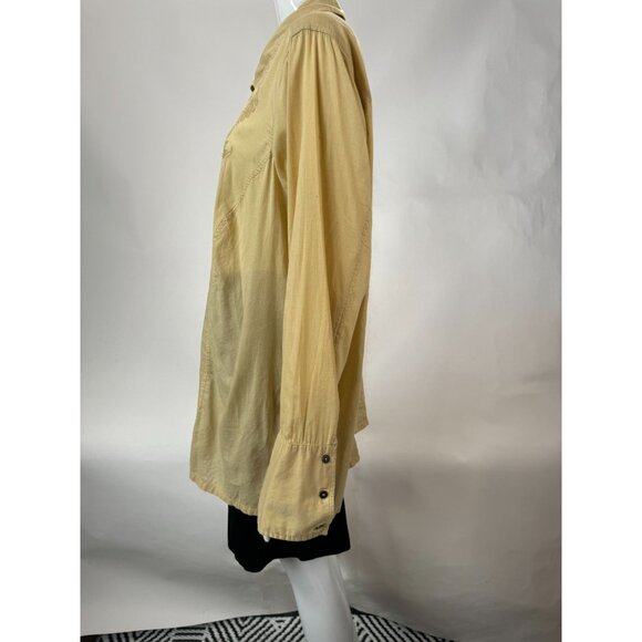 Calvin Klein Jeans Womens Beige Embroidered Button-Up Long Sleeve Shirt 2X - Picture 11 of 16